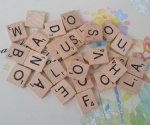 Wood Color Scrabble tiles