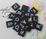 Black Scrabble tiles